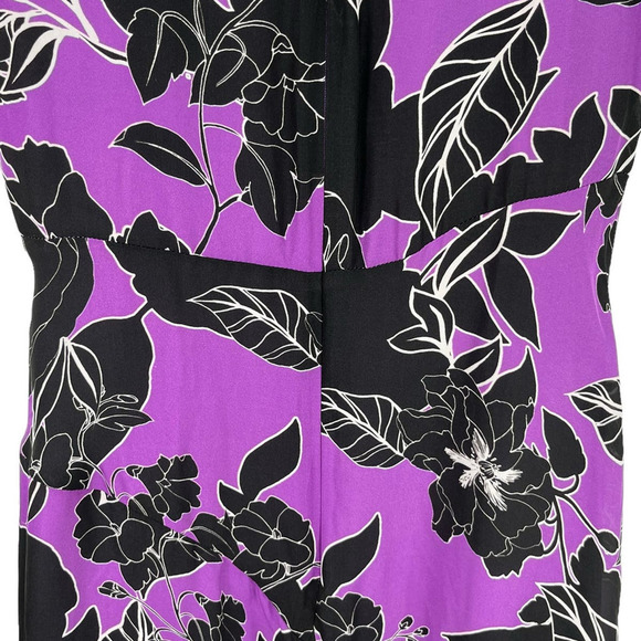 Parker New York NWT Loreena Silk Blend Wrap Dress Purple Black Floral Size 2 - Picture 10 of 16